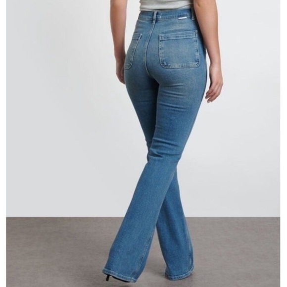 Boyish The Ricky High Rise Exposed Button Front Flare Leg Jeans Size 27 - Picture 11 of 14